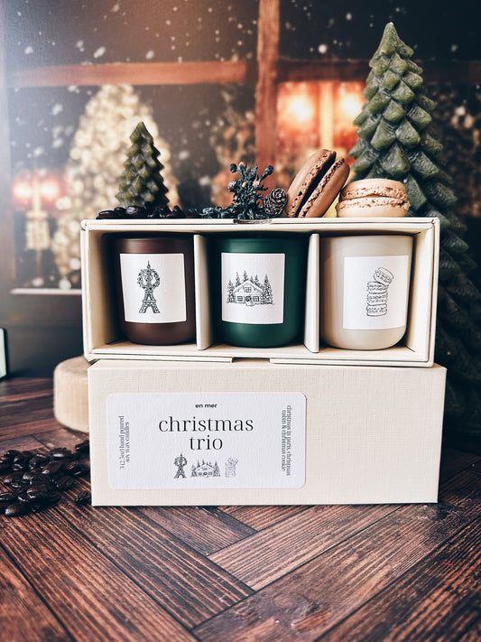 en mer | christmas trio | soy wax candle gift set
