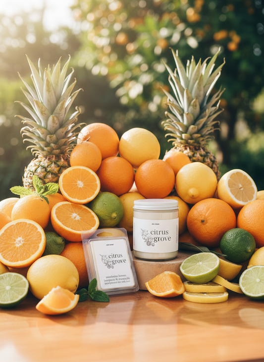 en mer | citrus grove | soy wax candle & melts