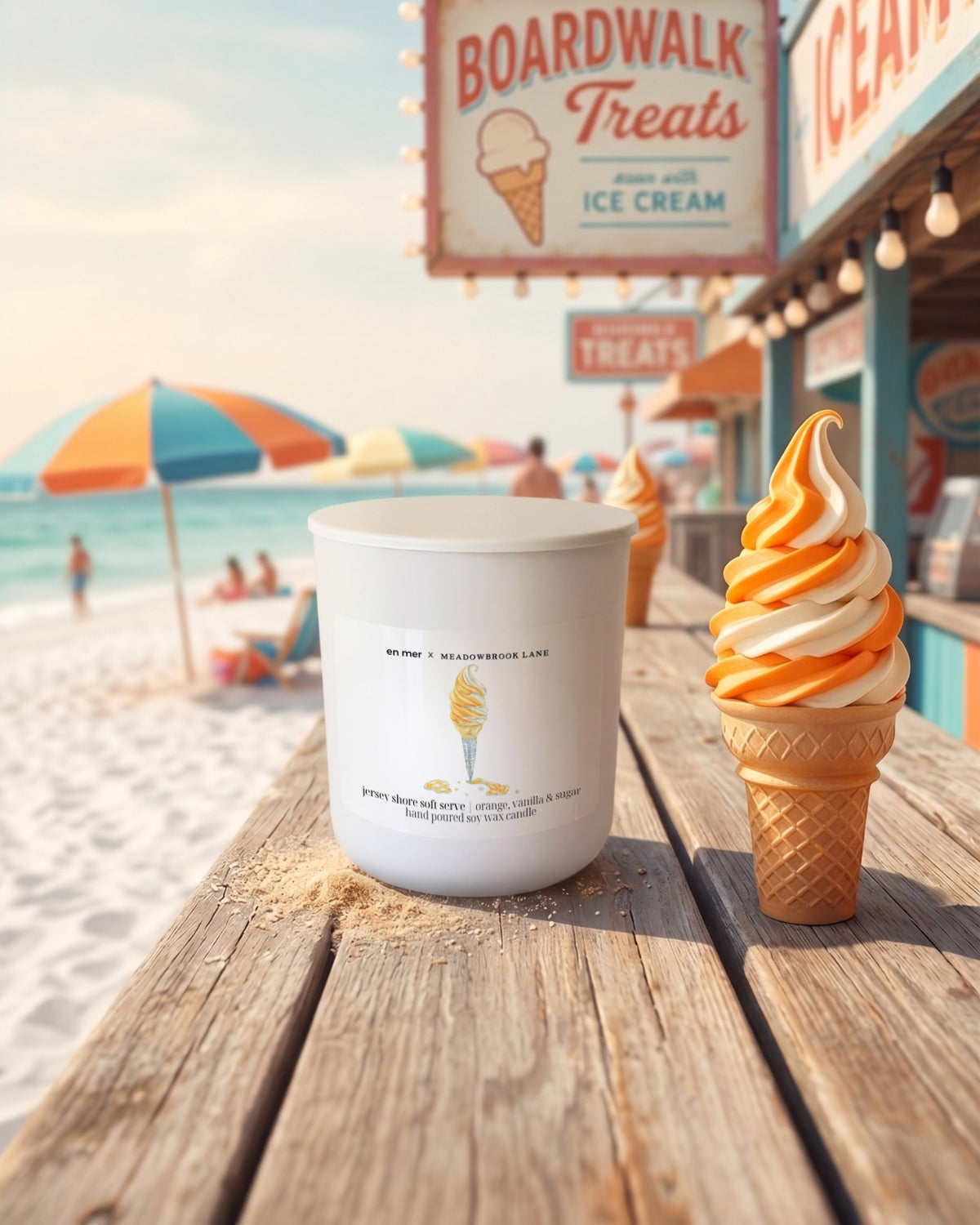 jersey shore soft serve | soy wax candle by en mer x Meadowbrook Lane