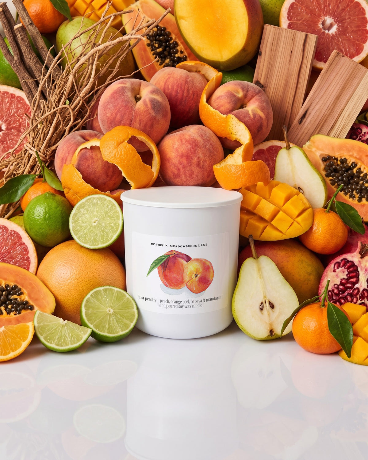 just peachy | soy wax candle by en mer x Meadowbrook Lane