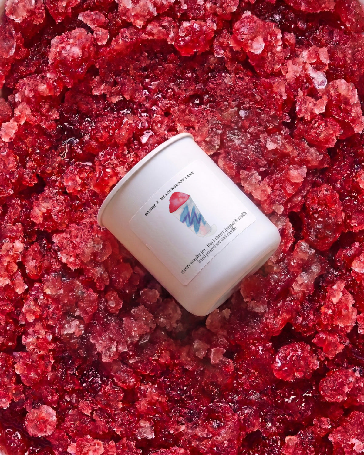 cherry wooder ice | soy wax candle by en mer x Meadowbrook Lane
