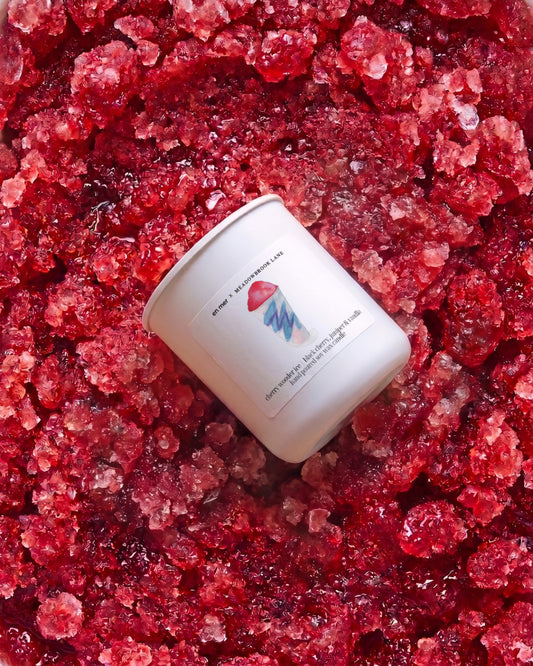 cherry wooder ice | soy wax candle by en mer x Meadowbrook Lane