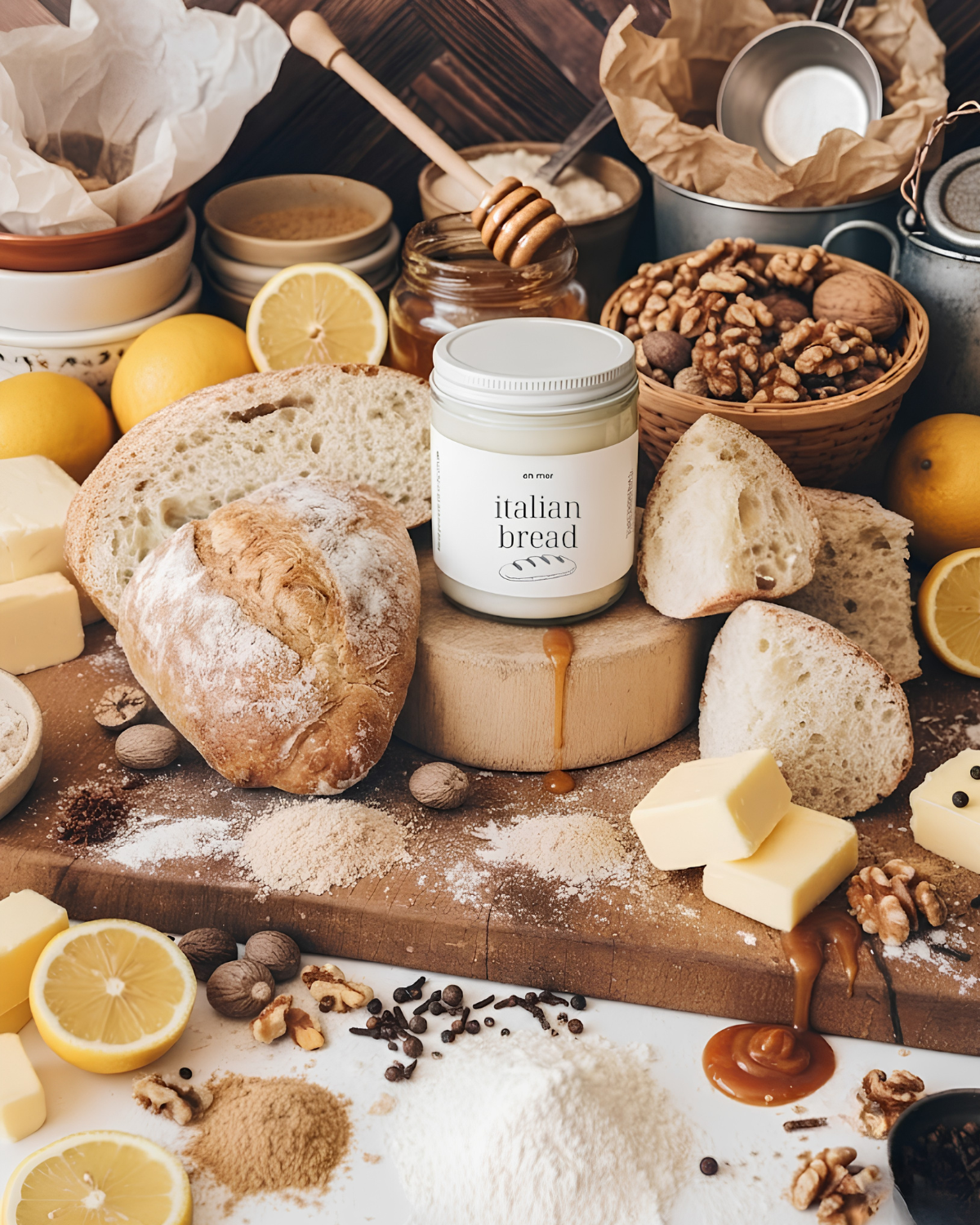 italian bread | soy wax candle by en mer
