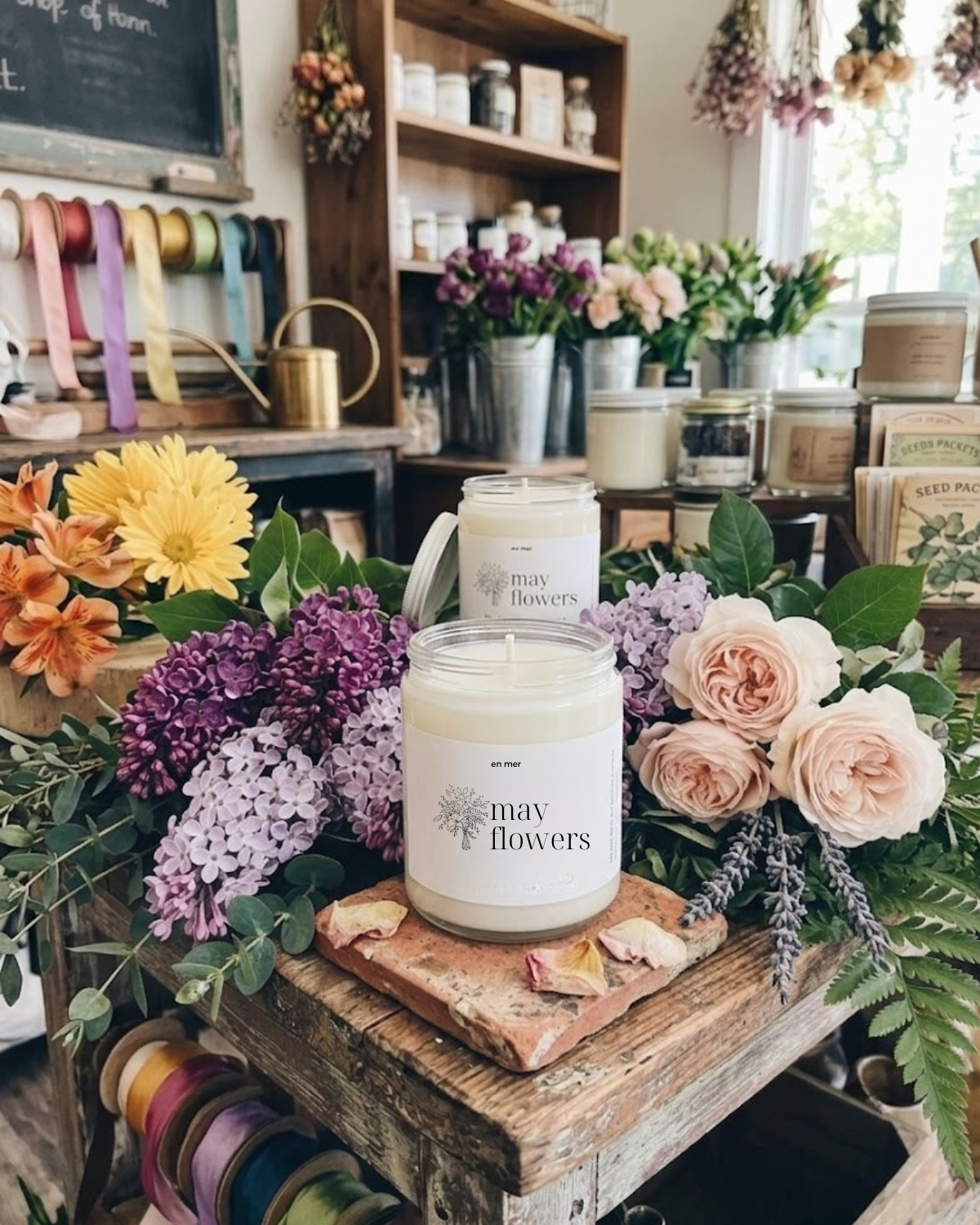 may flowers | soy wax candle by en mer