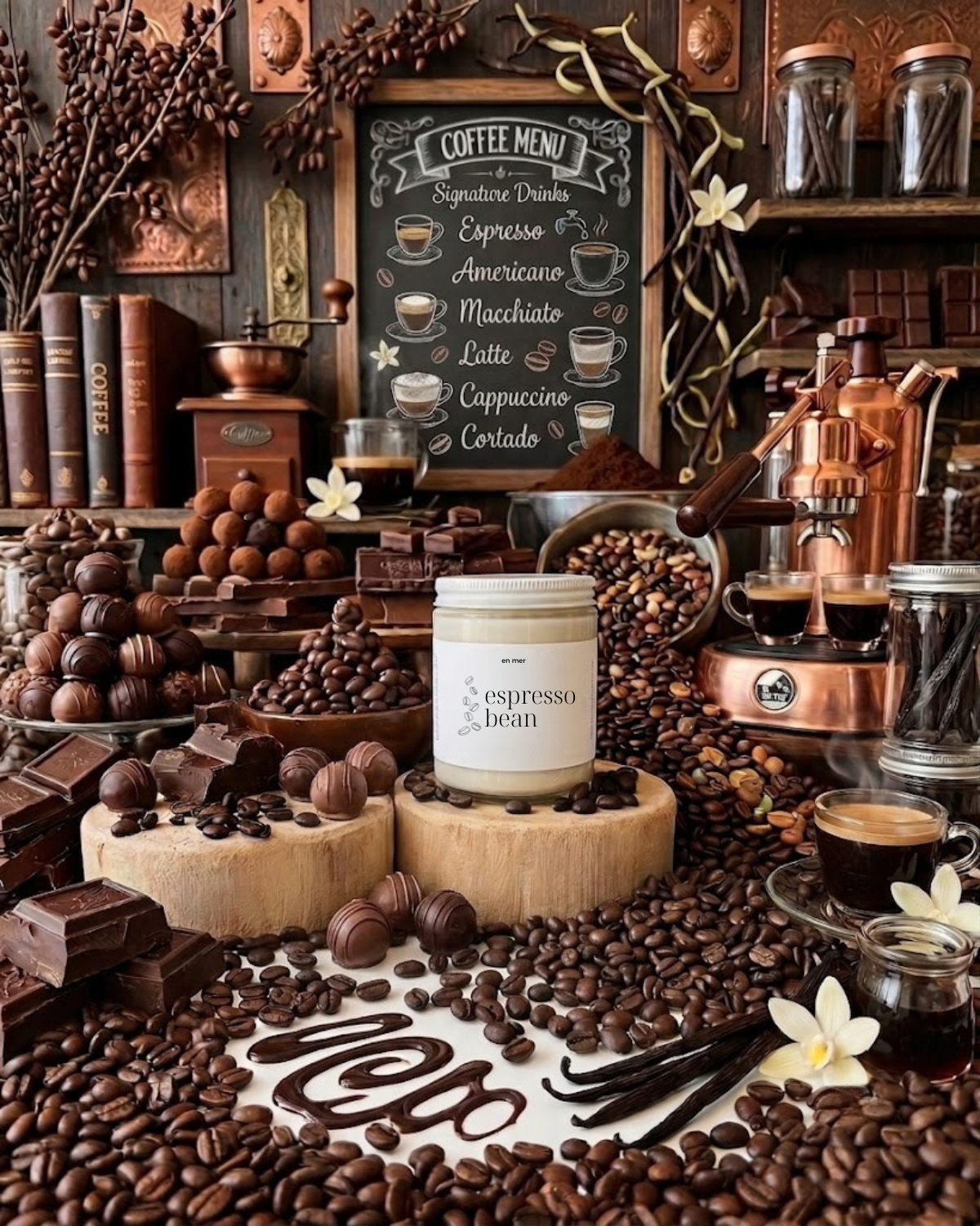 espresso bean | soy wax candle by en mer