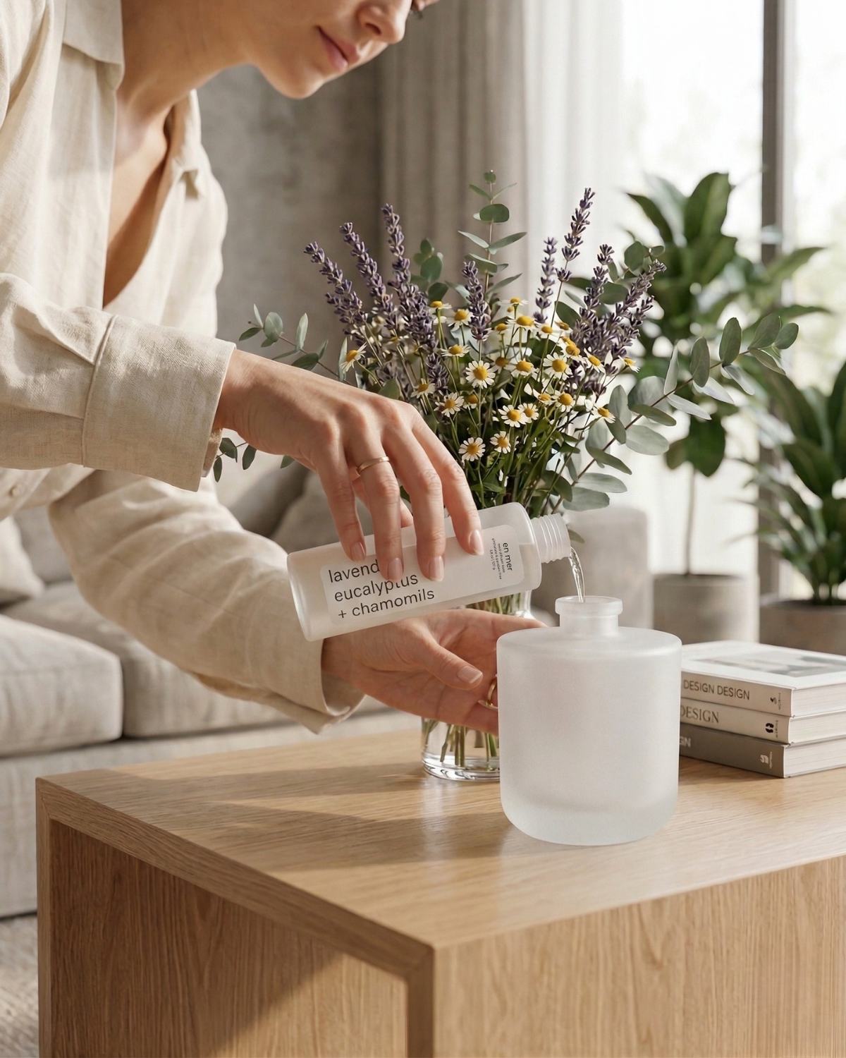 lavender, eucalyptus + chamomile | reed diffuser base by en mer