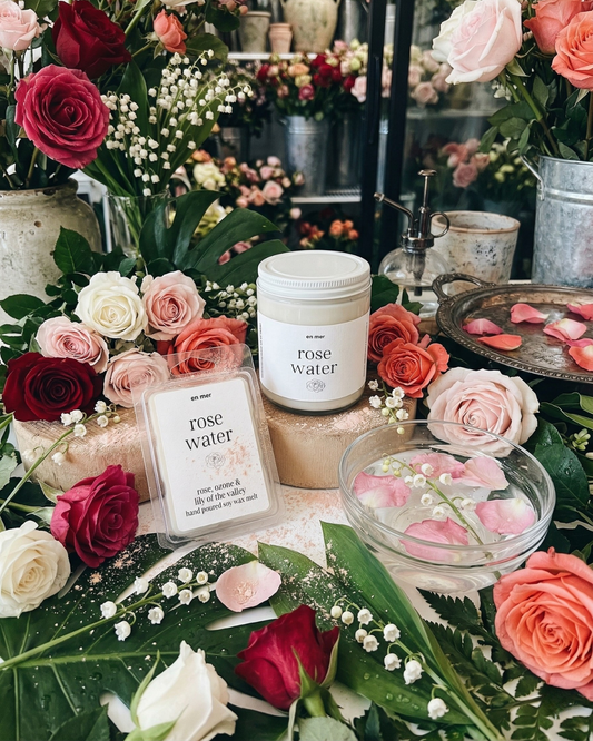 en mer | rose water | soy wax candle & melts
