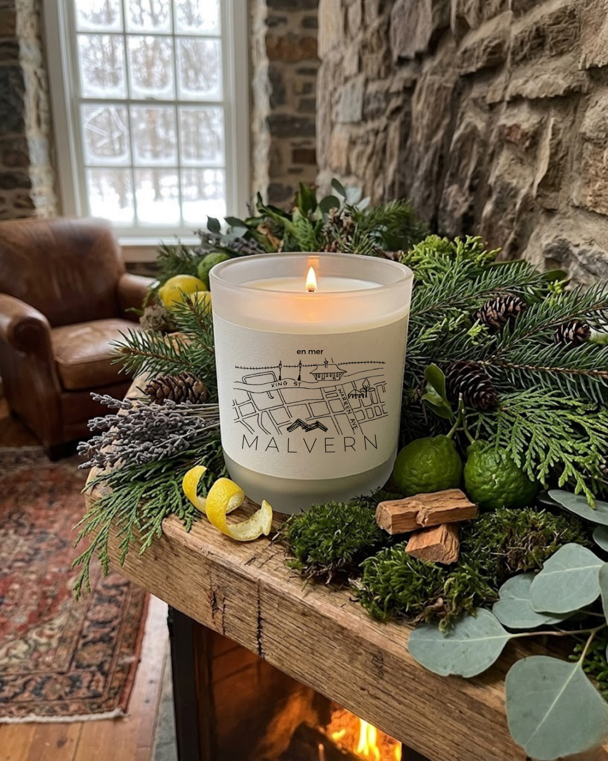 malvern | winter garden soy wax candle by en mer