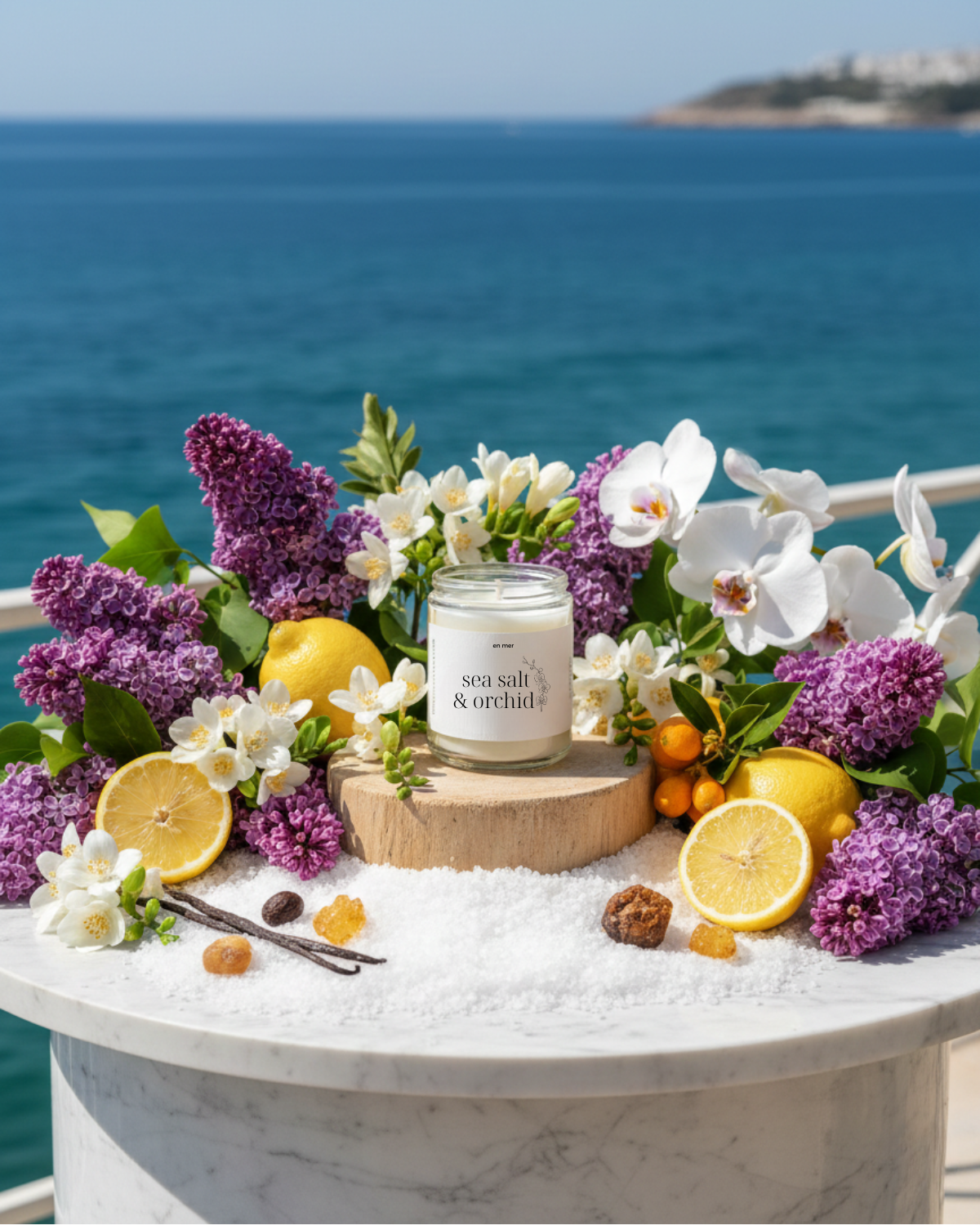 en mer | sea salt & orchid | soy wax candle & melts