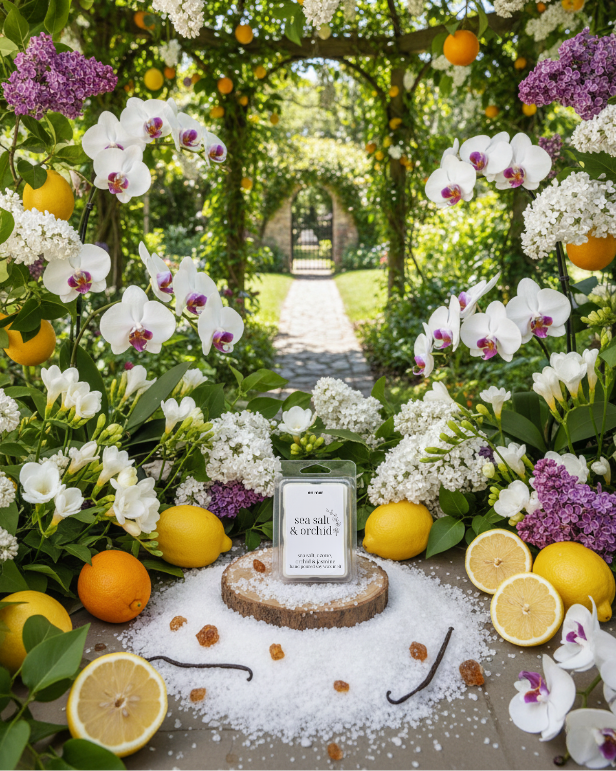 en mer | sea salt & orchid | soy wax candle & melts