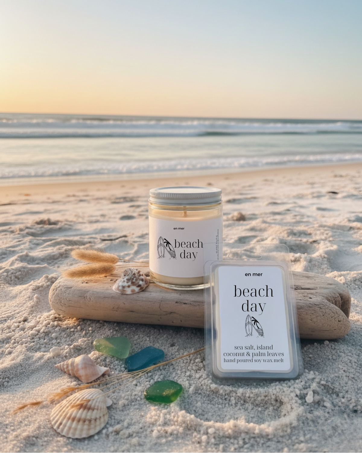 en mer | beach day | soy wax candle & melts