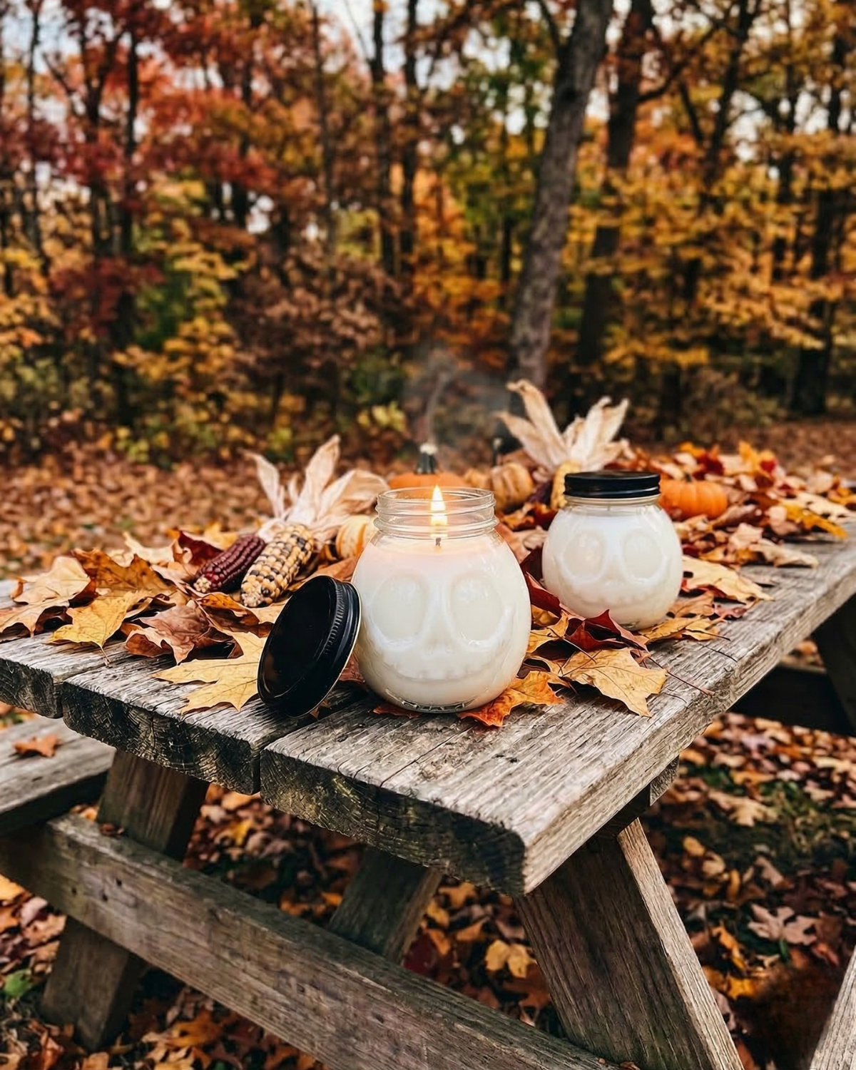 october rain | jack skeleton soy wax candle by en mer