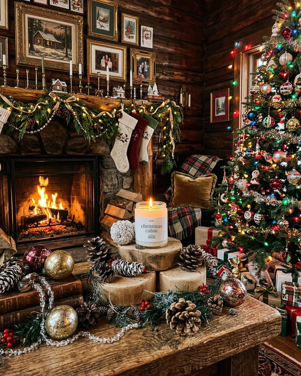 en mer | christmas cabin | soy wax candle & melts