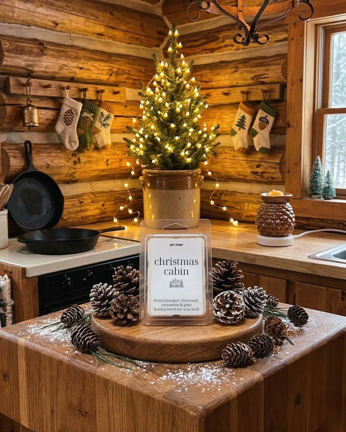 en mer | christmas cabin | soy wax candle & melts
