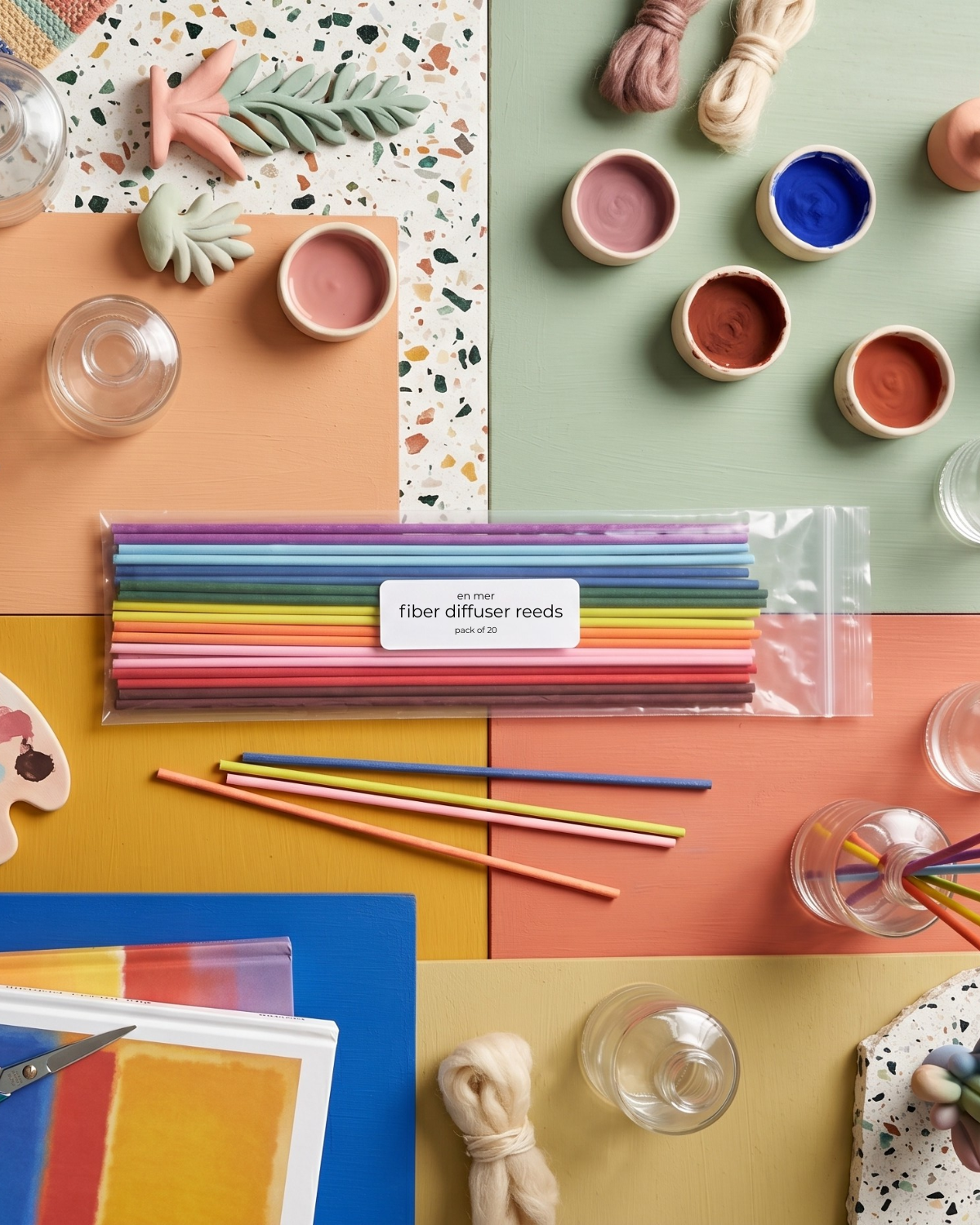 rainbow fiber diffuser reeds by en mer | limited edition