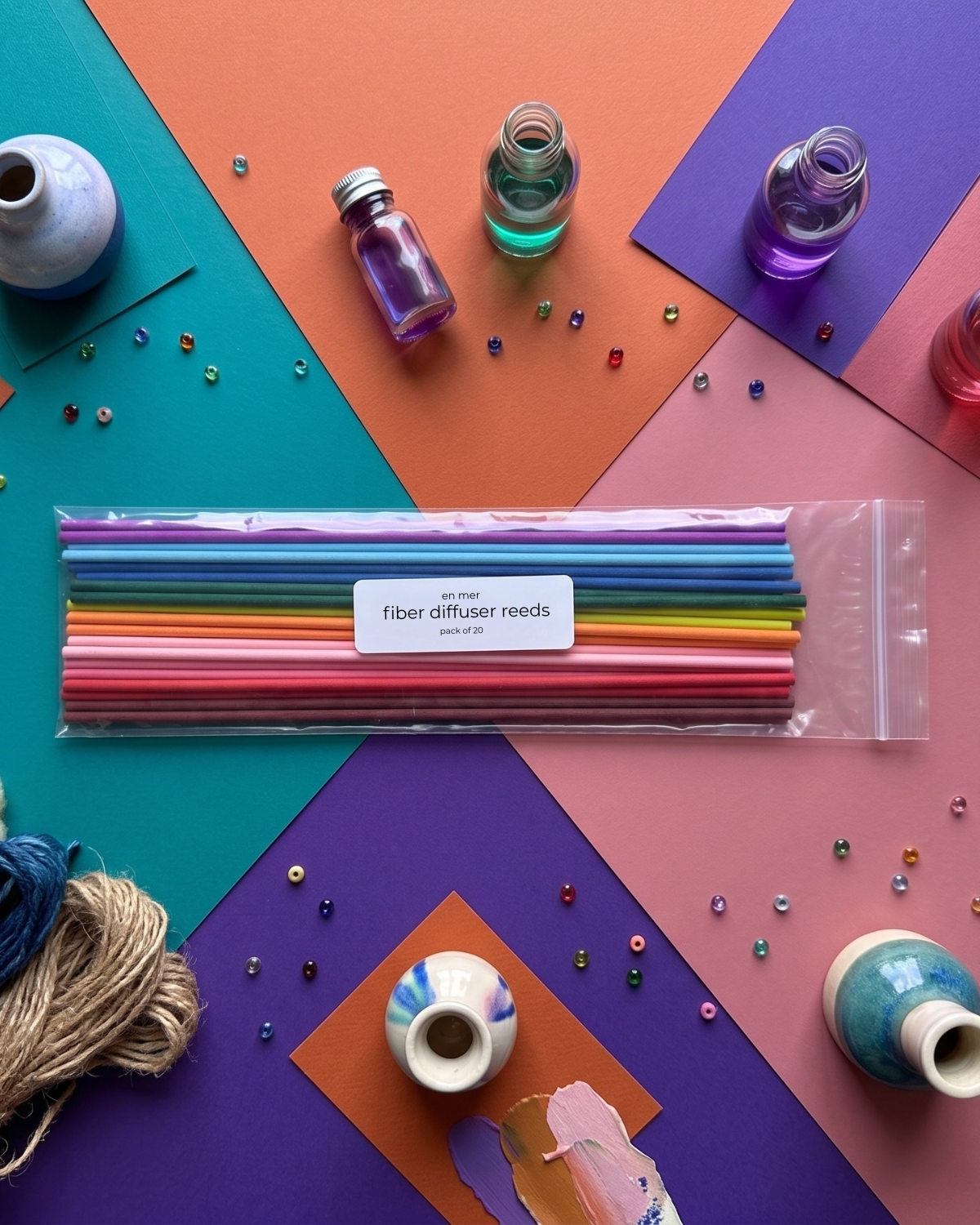rainbow fiber diffuser reeds by en mer | limited edition