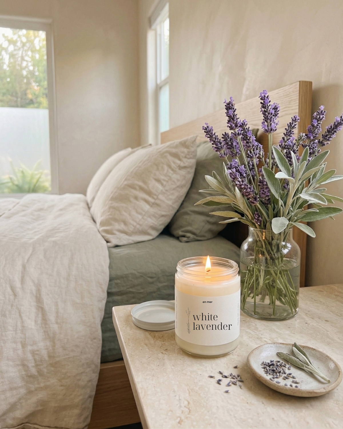 white lavender | soy wax candle by en mer