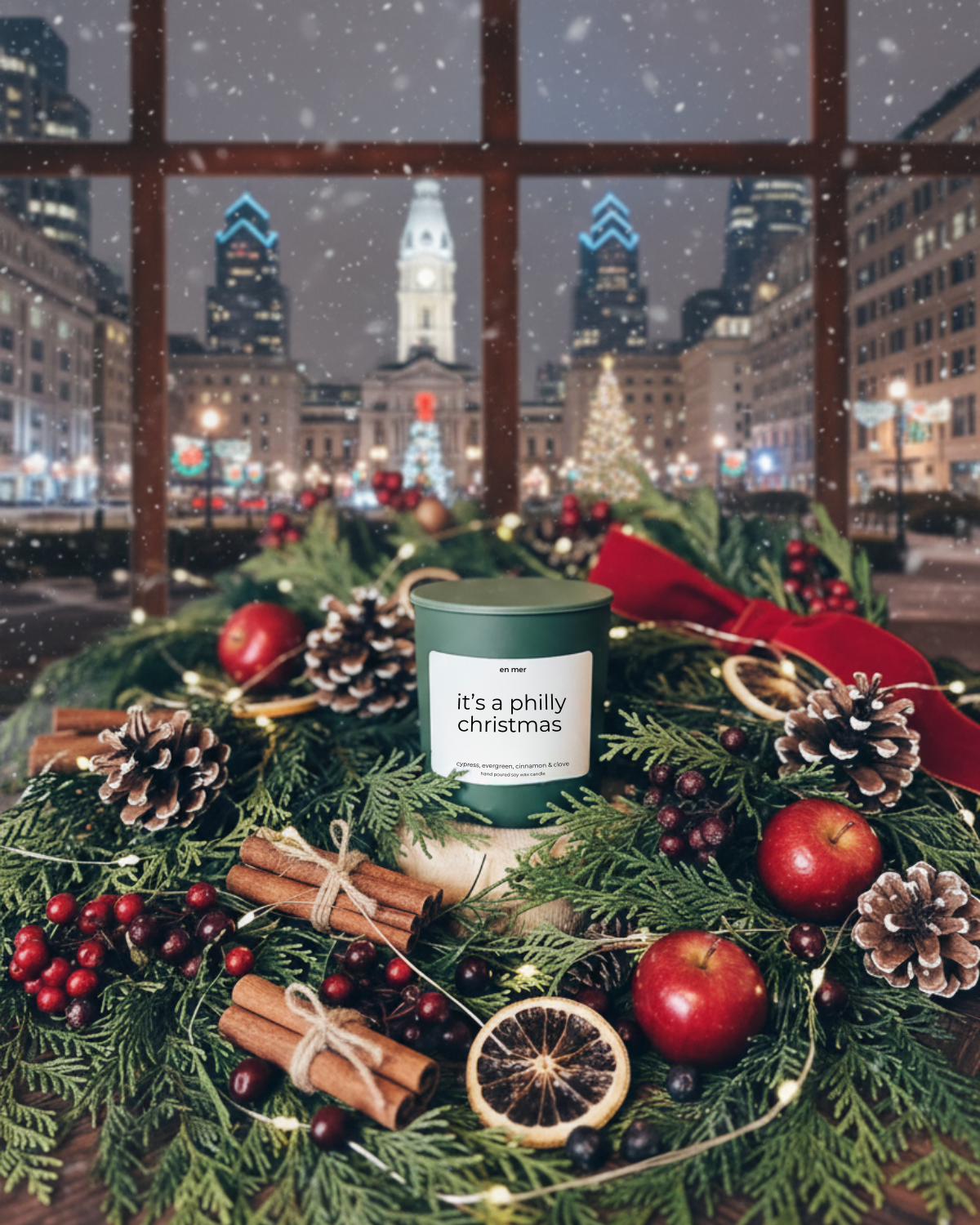 en mer | it's a philly christmas | soy wax candle
