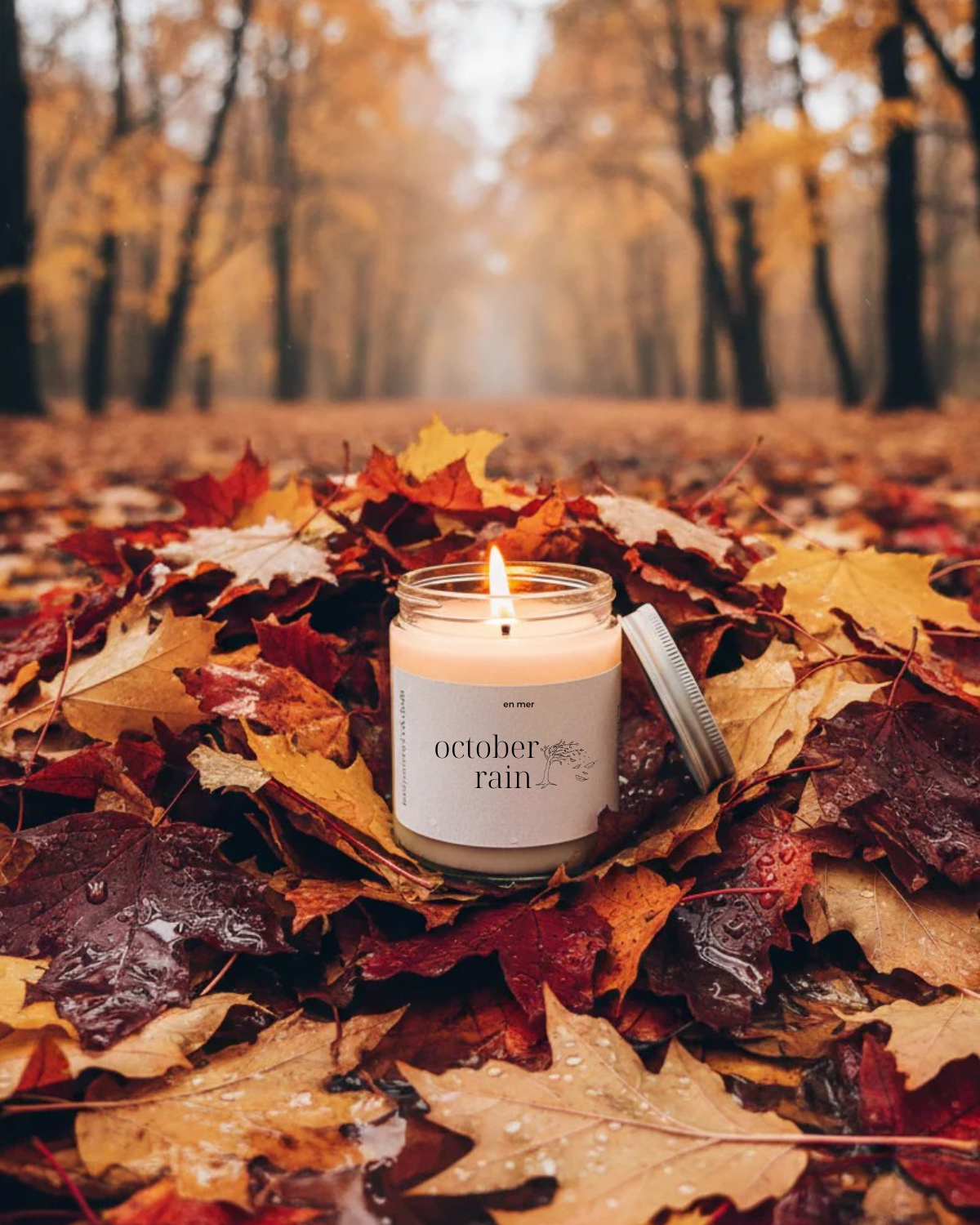 en mer | october rain | soy wax candle & melts