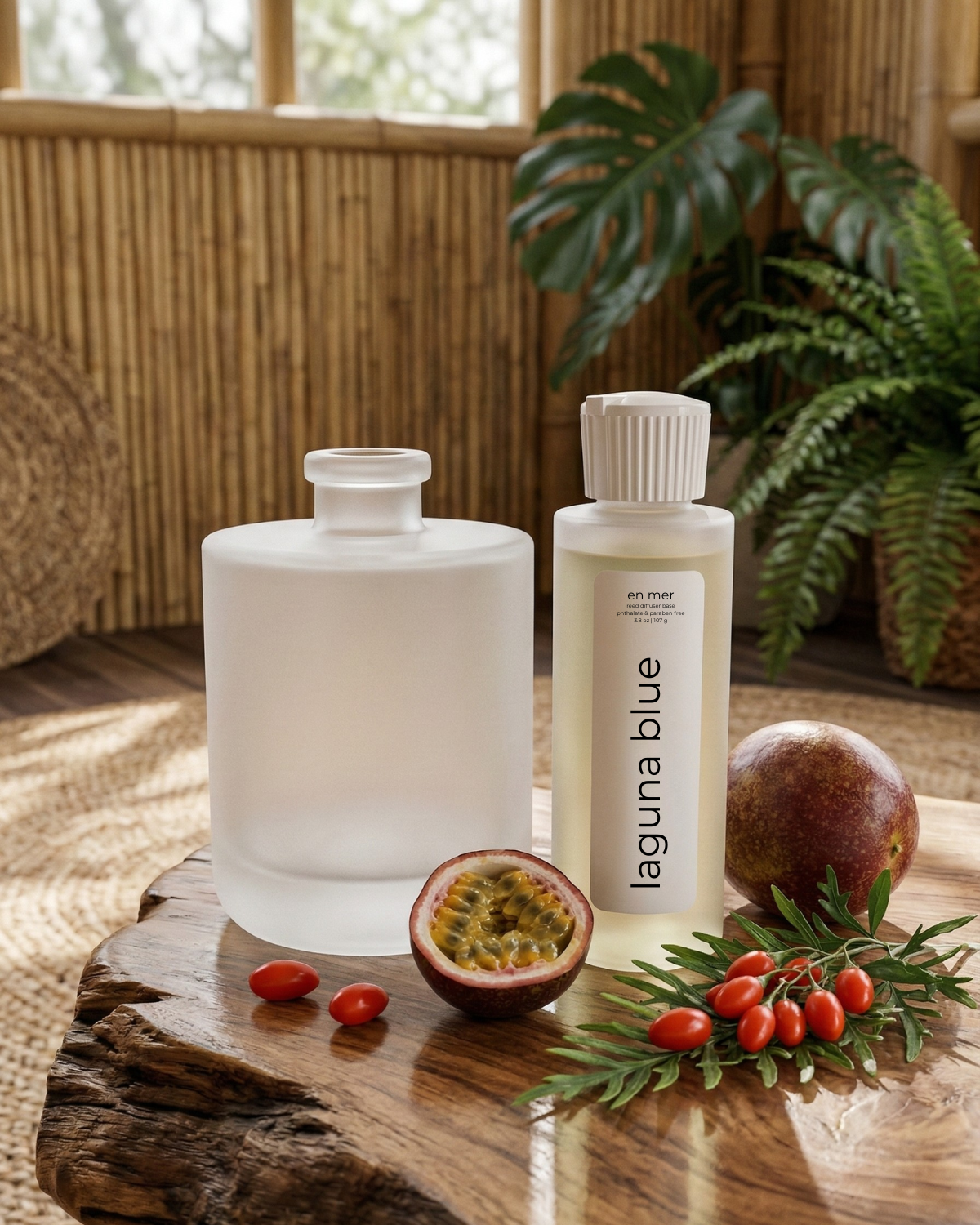 en mer | laguna blue | reed diffuser base