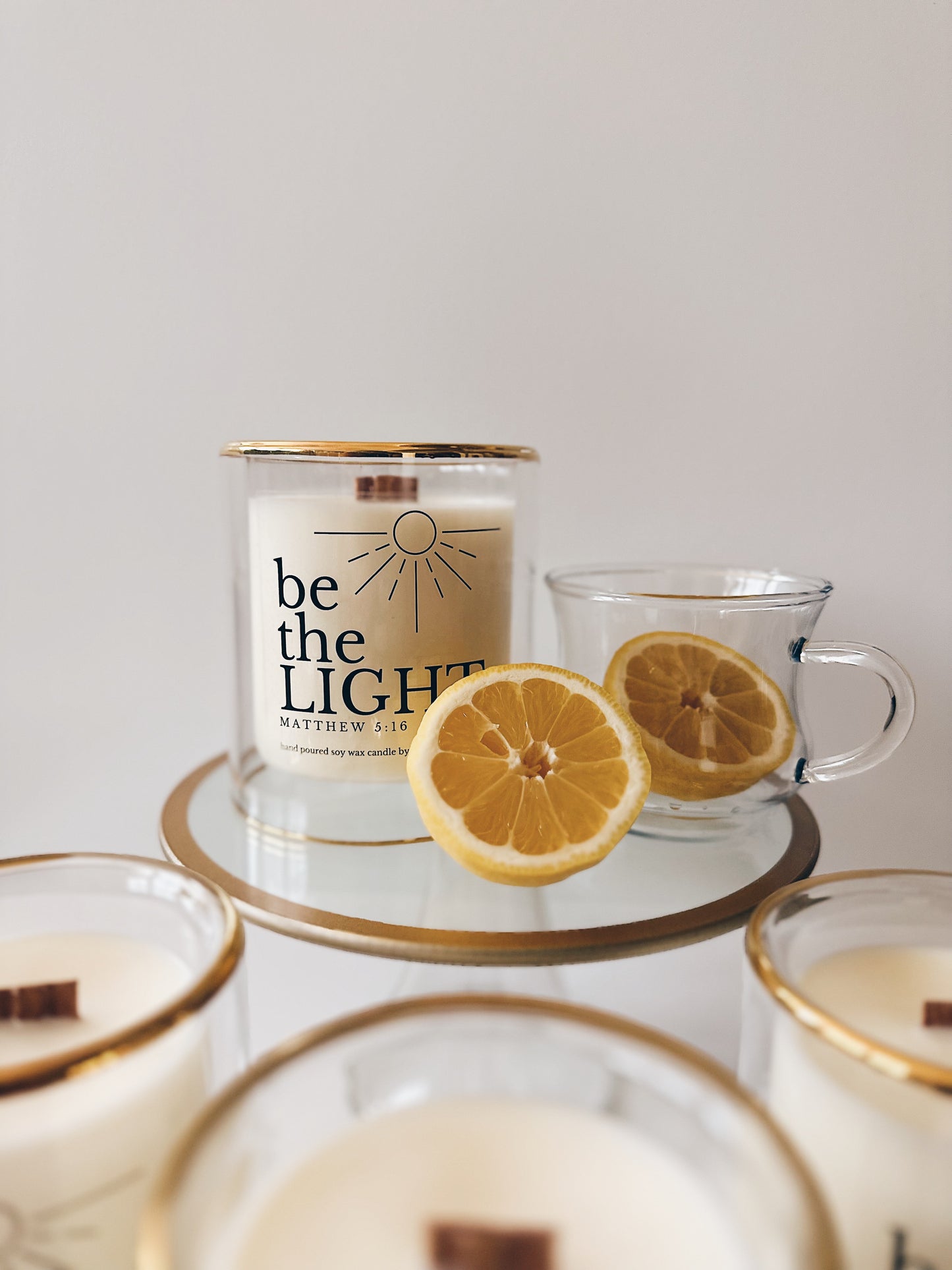 en mer LTD | be the light | wooden wick soy wax candle