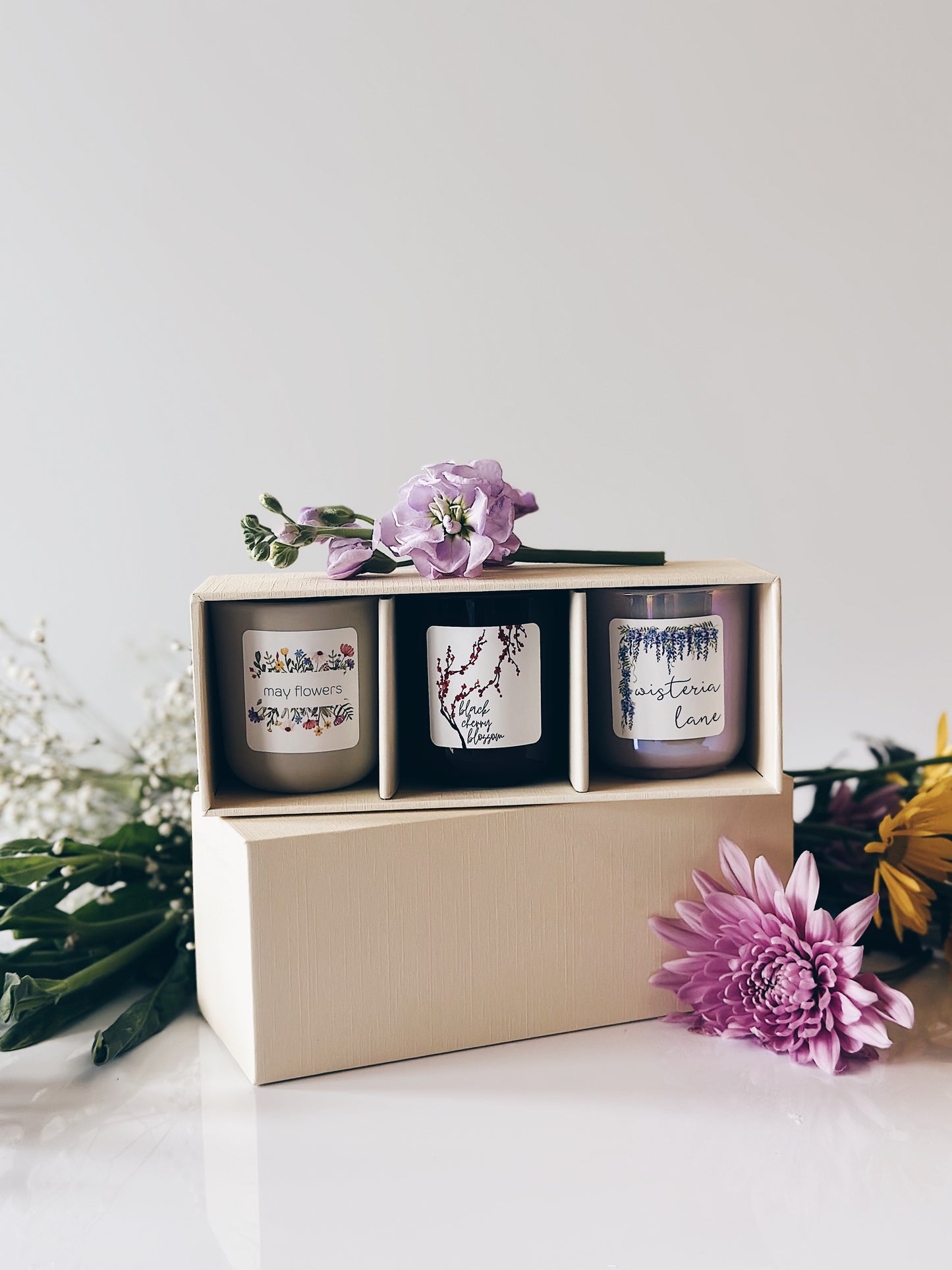 en mer | bouquet of candles | soy wax candle gift set