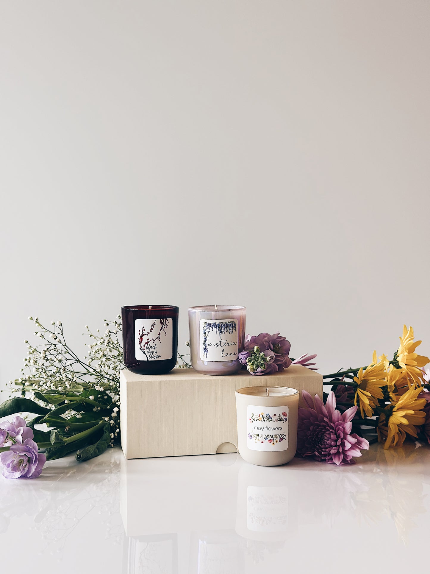 en mer | bouquet of candles | soy wax candle gift set