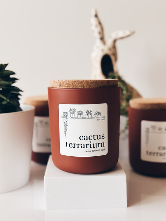 en mer LTD | cactus terrarium | limited batch soy wax candle