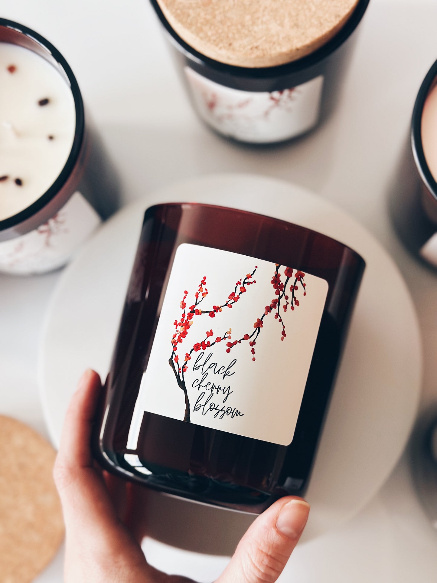 en mer LTD | black cherry blossom | limited batch soy wax candle