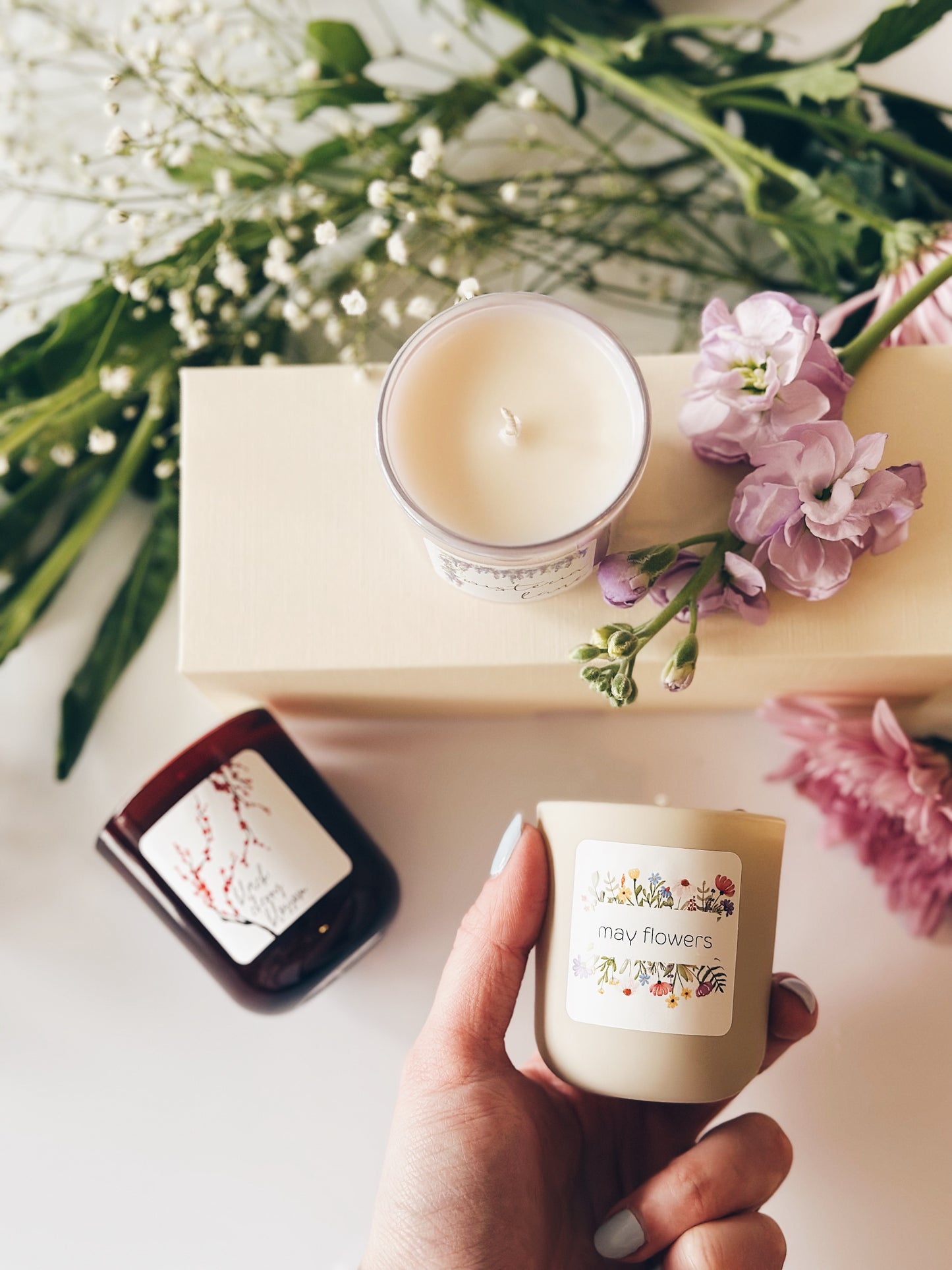 en mer | bouquet of candles | soy wax candle gift set