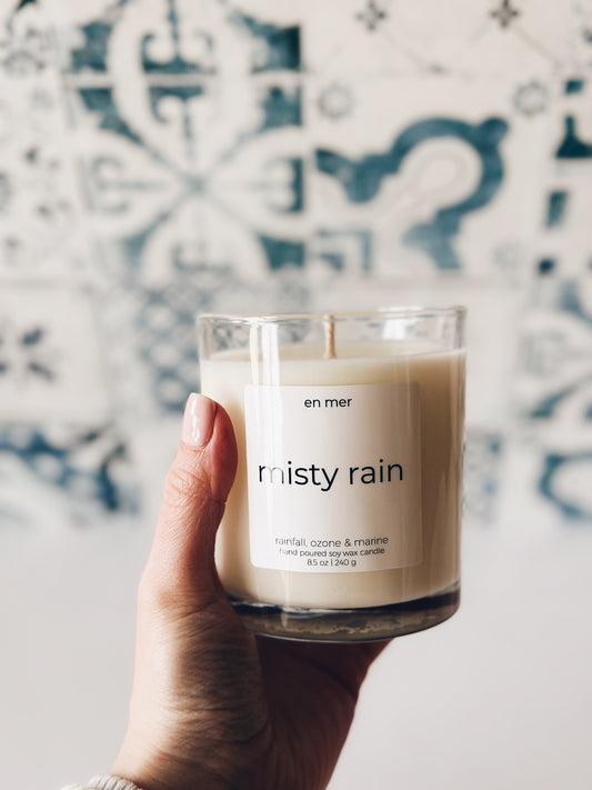 en mer | misty rain | soy wax candle & melts