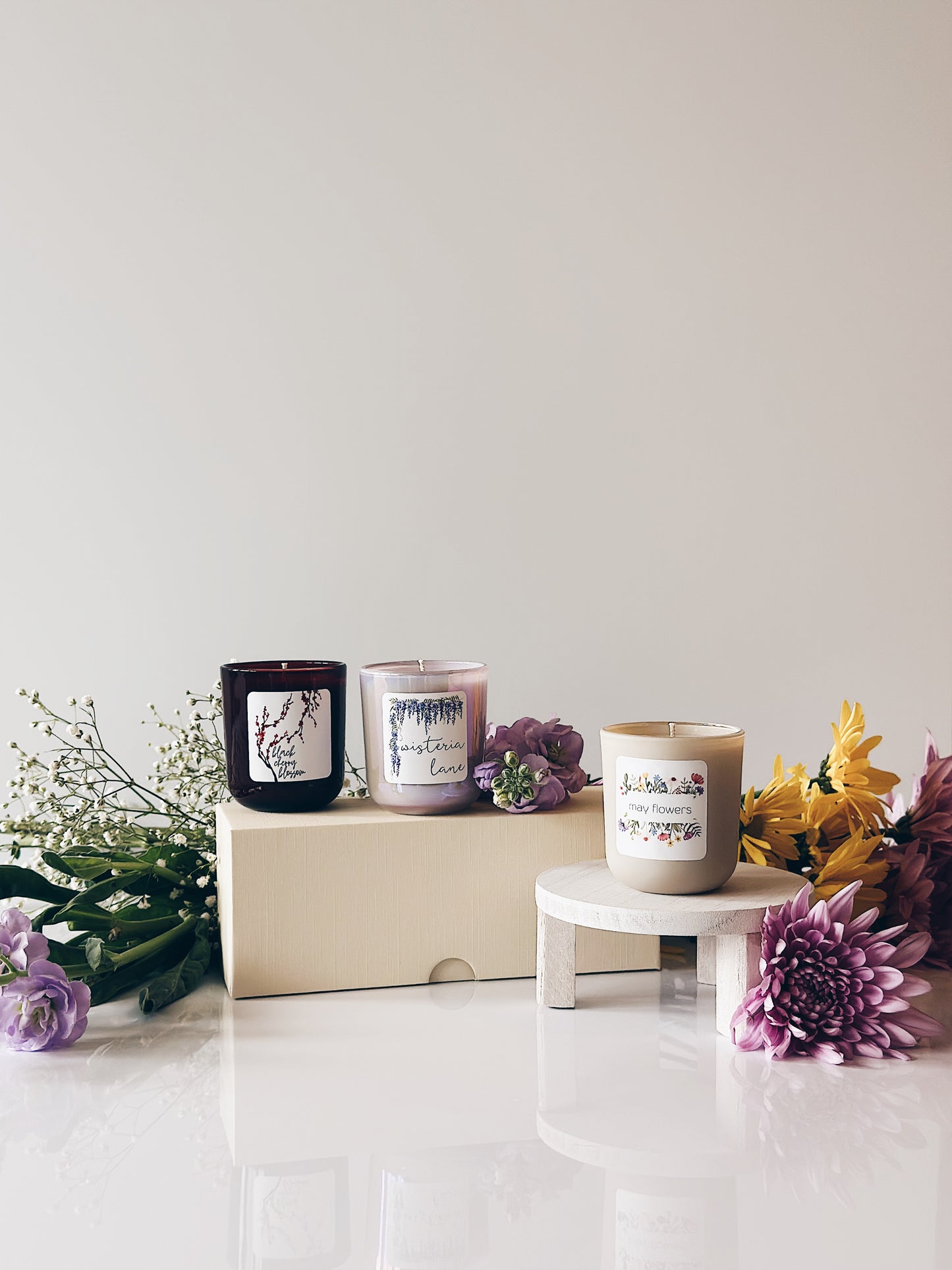 en mer | bouquet of candles | soy wax candle gift set