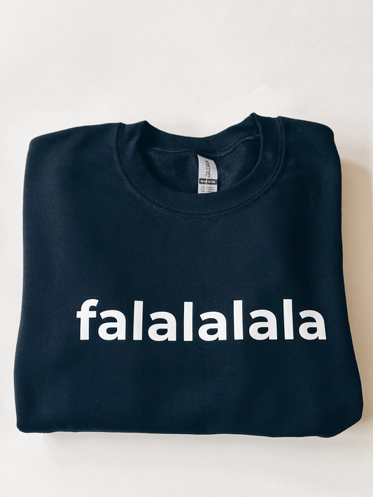 en mer | falalalala black crewneck sweatshirt