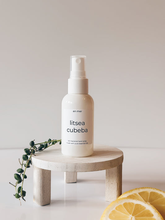 en mer | litsea cubeba | essential oil hand sanitizer spray
