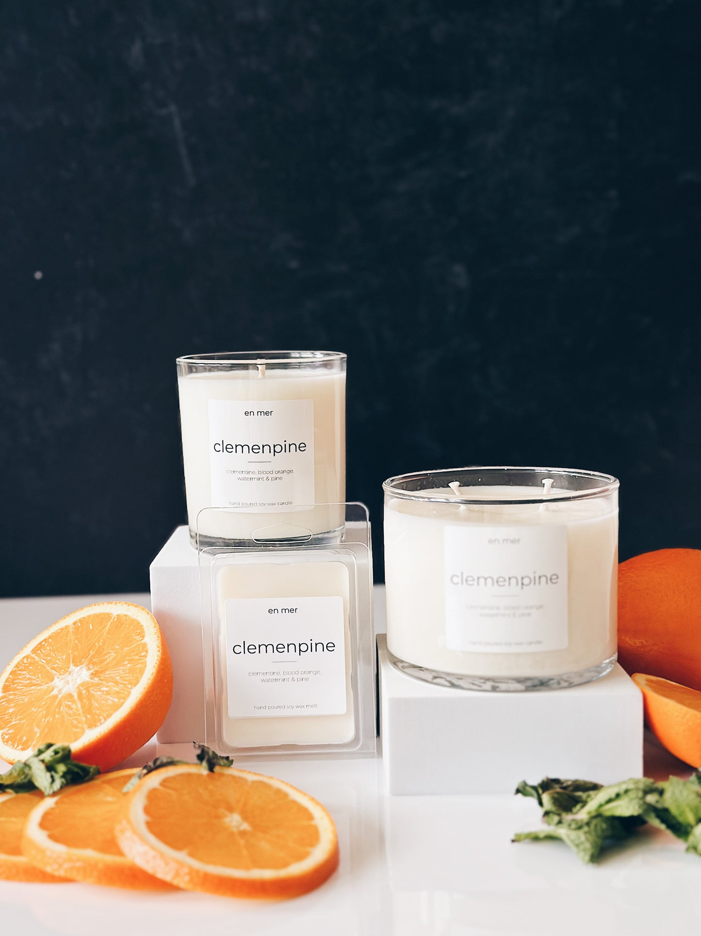 en mer | clemenpine | soy wax candle & melts